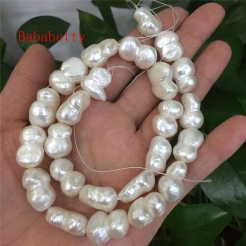 Natural freshwater pearl 10 -13MM irregular shaped loose beads 14"
