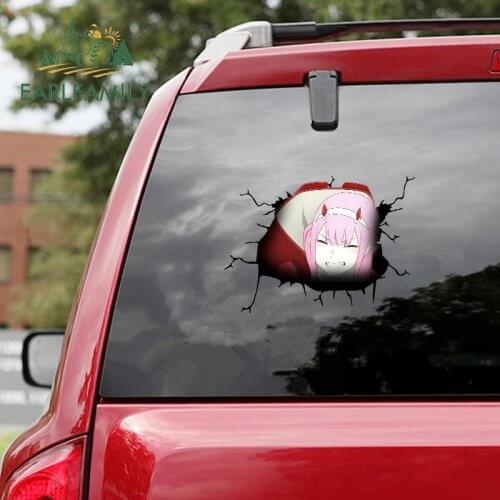 EARLFAMILY 13cm x 10cm for Zero Two Car Stickers Vinyl Car Wrap Decal Graffiti Windshield Motorcycle Campervan Funny Sticker
