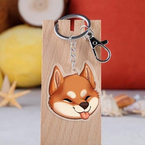 Kawaii Dog Fashion Anime Acrylic Key Chains Cartoon Keyring Keychain Pendant Toys Keyholder Unisex Birthday Gifts NEW