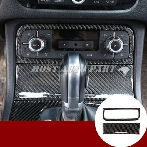 Carbon Fiber Console Air Condition Button Trim Cover For VW Touareg 2011-2018 Car accesories interior Car Trim