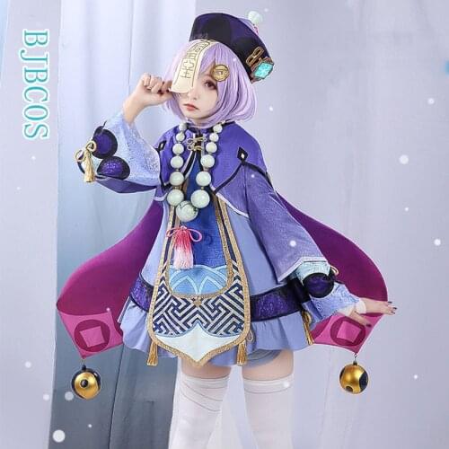 Genshin Impact QiQi Cosplay Costume Carnival Halloween Lolita Dress Women Performance Outfit Props Genshin Impact Costumes