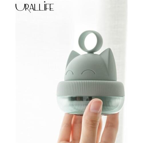 Urallife Portable Electric Mini Lint Remove Cute Mini Cat Shape Handy USB Hair Ball Trimmer Clothes Hair Clipper Remover Shaver