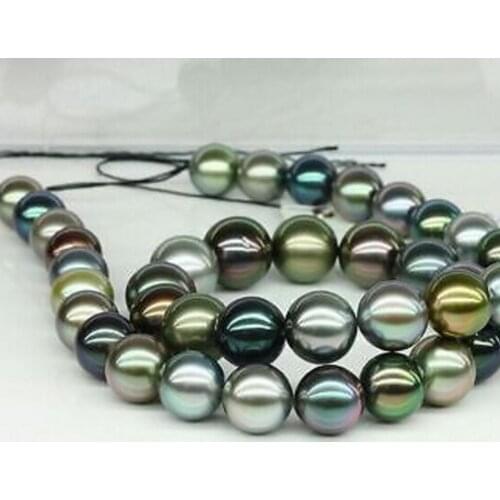 Fashion jewelry Free Shipping Huge 18"11-12MM SOUTH SEA BLACK PEACOCK MULTIC ROUND PEARL NECKLACE GOOD LUSTER