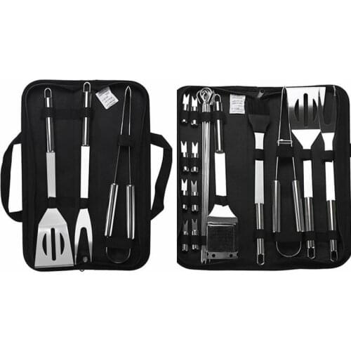 Stainless Steel Barbecue Grilling Tools Set BBQ Utensil Accessories Camping Outdoor Cooking Tool Storage Bag Kitchen Supplies