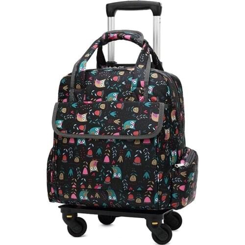 2019 New Detachable trolley bag handbag dual purpose Girl Fashion Trolley suitcases Women Shopping Trolley bag Rolling Luggage