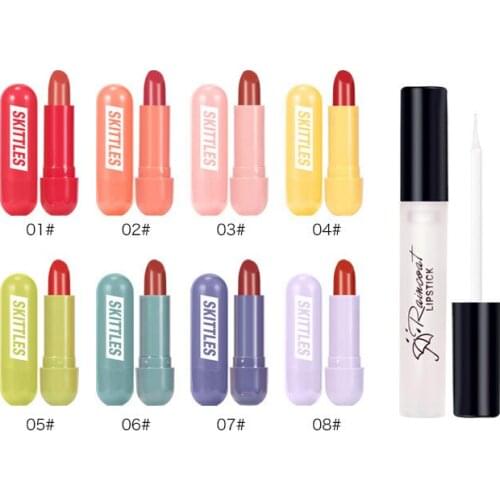 NEW 8pcs Lip Makeup Kit 7lipsticks And Lip Makeup Setting Gloss Longlasting Mini Matte Waterproof Lipstick Set Makeup Gift TSLM1