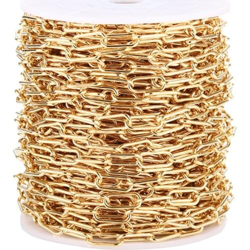 Doreen Box Stainless Steel Oval Punk Chain for Men Women Curb Cuban Link Chain for DlY Necklce Bracelet Hiphop Jewelry,1 M long