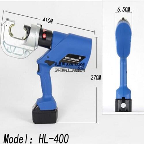 Rechargeable Hydraulic Plier Electric Crimping Tool Battery Powered Wire Crimper with 16-400mm2 Crimping Range HL-400