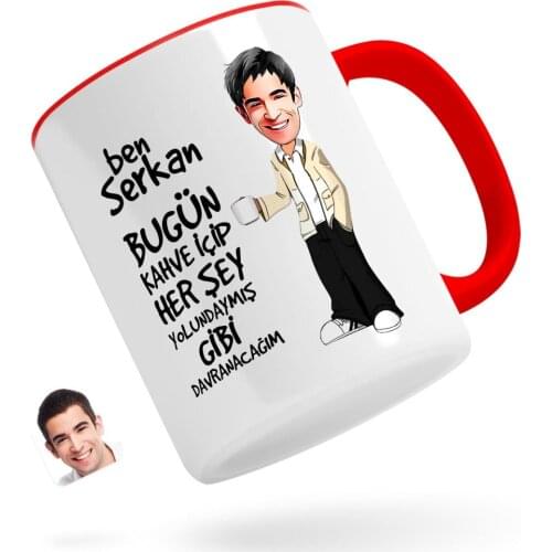 Personalized Men 'S Everything Yolundaymış As Caricature Of Red Mug Bardak-3