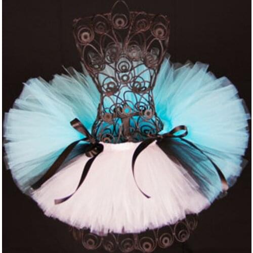 Baby Girls Fluffy Tutu Skirts Infant 100% Handmade Tulle Tutus Pettiskirts with Ribbon Bow Headband Kids Birthday Party Skirts