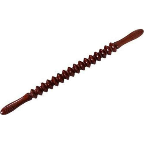 Manual Wooden Fascia Massage Roller Trigger Points for Release Cellulite Sore Muscle Blasting Massage Tools(Red)