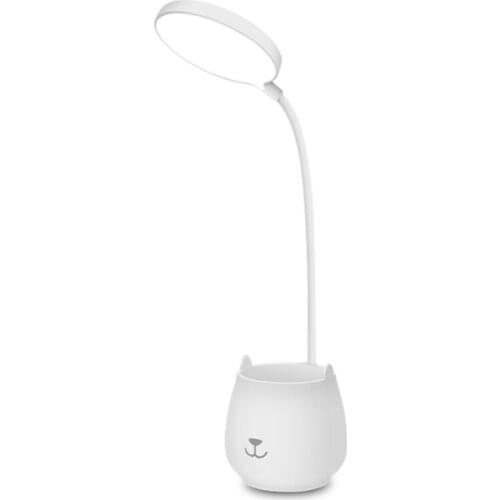 LED Desk Lamp Reading Lamp With Pen Holder Eye-Protect Desk Lamps Dimmable Contact USB Rechargeable Table Light
