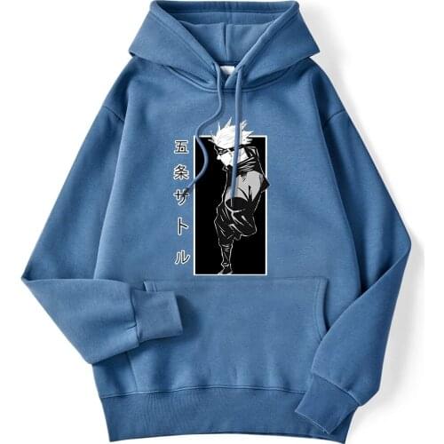 Satoru Gojo Cartoon Harajuku Hoodies Men Jujutsu Kaisen Funny Hoody Spring Daily Casual Sweatshirt Hip Hop Mens Hooded Tops