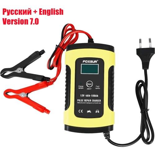 Full Automatic Car Battery Charger 110V to 220V To 12V 6A Intelligent Fast Power Charging Wet Dry Lead Acid Digital LCD Display
