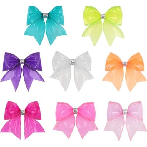 Oaoleer 4 inch Waterproof Summer Princess Hairgrips Jelly Bows Hair Bows Hairpins Waterproof Bows Summer Bows Hair Clip