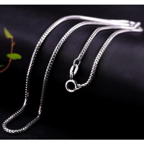 BOCAI New Fashion 925 Silver Woman Necklace solid S925 pure Silver Jewelry 1.6mm Female necklace