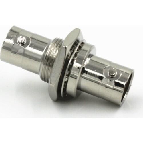 2PCS BNC Female to BNC Female Nut Bulkhead In Series RF Coaxia Adapter Connector Copper