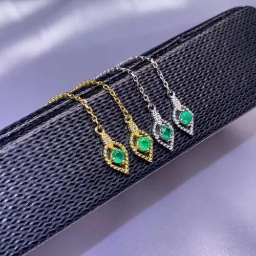 3*3mm Faceted Emeralds Rubies Natural Stone Earrings Jewelry Classic Long Stone Earrings Party Gifts