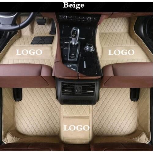 Car Floor Mats for Ssangyong Rodius ActYon Kyron Rexton Chairman Tivolan Tivoli Korando Auto Carpet Cover Rugs Liners Pad Beige