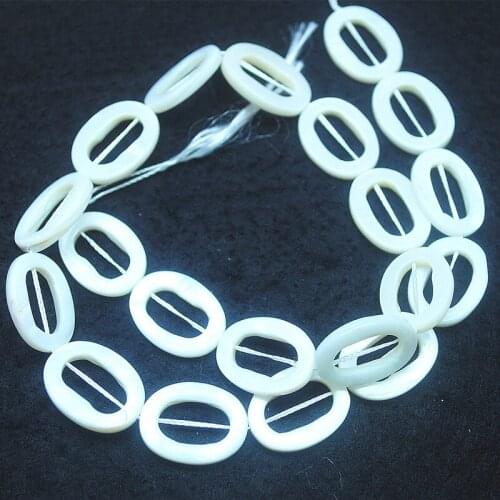 20pcs white shell beads oval shape for women bracelets making jewelry diy accessories 15x20mm wholesale price hot items crafts