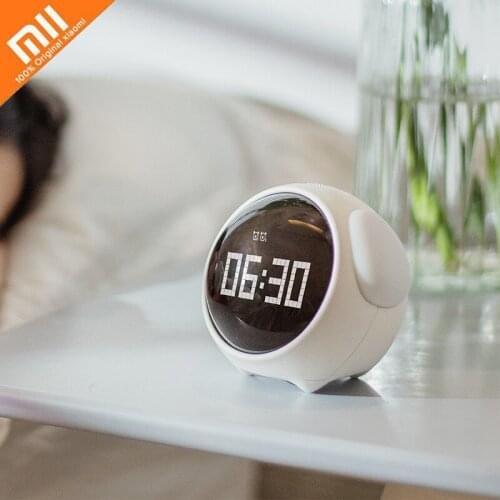 Xiaomi Cute Expression Pixel Alarm Clock Multi Function Digital LED Voice Controlled Light Bedside Thermometer Clock for Home