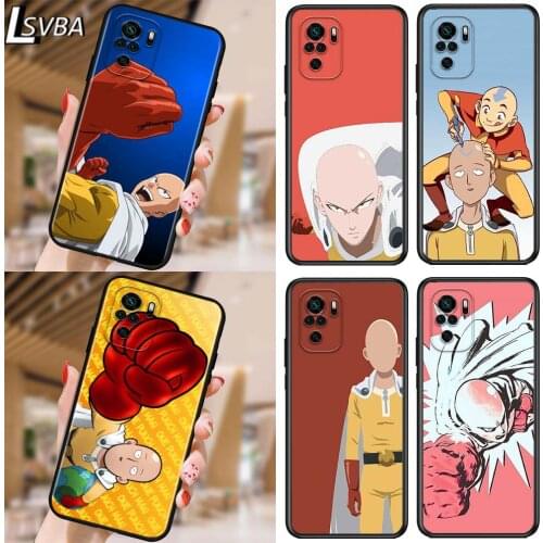 One punch man for Xiaomi Redmi Note 10 10S 9 9T 9S 9Pro Max 8T 8Pro 8 7 6 5 Pro 5A 4X 4 Soft Black Phone Case