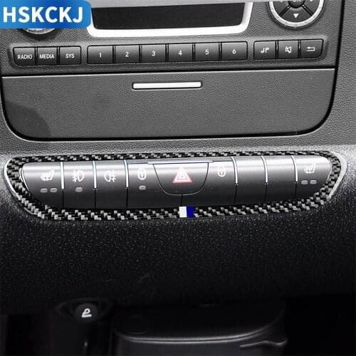 For Benz Smart Fortwo 451 C451 Coupe A451 Cabrio 2011 2012 2013 2014 2015 Carbon Fiber Seat Heating Fog Warning Light Frame Trim