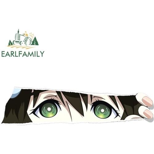 EARLFAMILY 13cm x 3.5cm For Mayuri Anime Funny Car Stickers Sunscreen Waterproof Decal Creative Bumper Windows Vinyl Car Wrap
