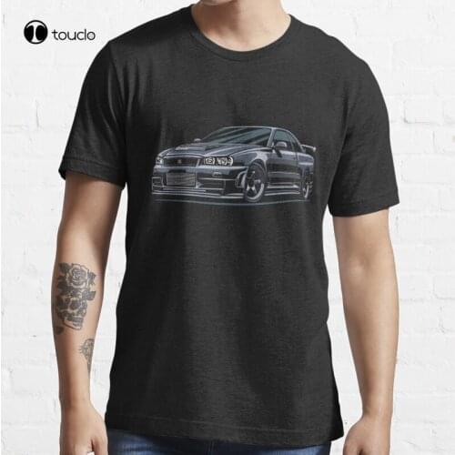 Nissann Skyline R34 Japanese Hero Skyline R34 Gtr Jdm Nismo Bnr34 Hakosuka R33 R32 T-Shirt Cotton Tee Shirt
