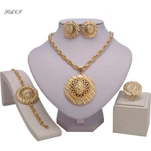 Fani Exquisite woman accessories jewelry Set Dubai gold-colorful Jewelry Set Wedding African Beads Jewelry Set Women Costumer