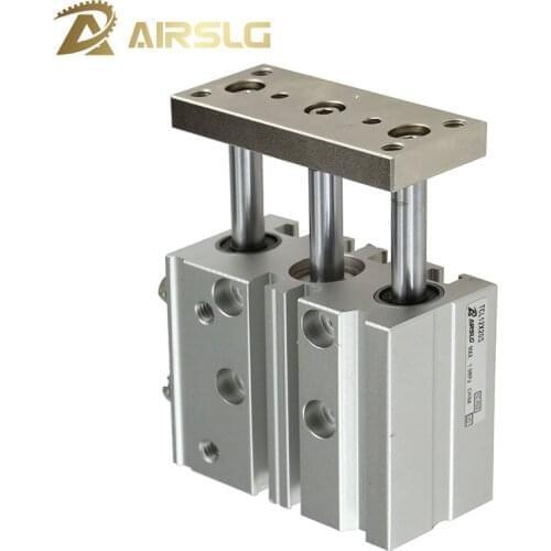 Compact Guide Cylinder bore size 12mm stroke 10-150mm Thin cylinder with rod Three axis three bar TCM12X50S TCL12X20S