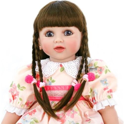 Princess Sue doll 24 inch big eyes girl bebe reborn baby toddler silicone vinyl doll toys children gift high quality