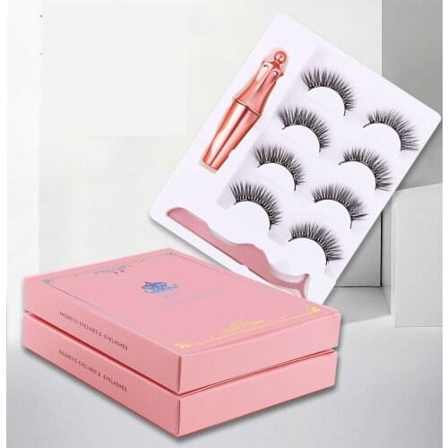 Five magnetic 4 pairs of eyelashes set 4 pairs of five magnetic eyelashes glue-free false eyelashes magnetic eyeliner