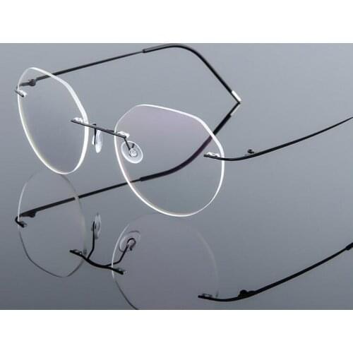 New Women Classic Polygon Titanium Rimless Glasses Frames , Female Myopia Optical Frame , Ultra-light Frameless Eyeglasses F962