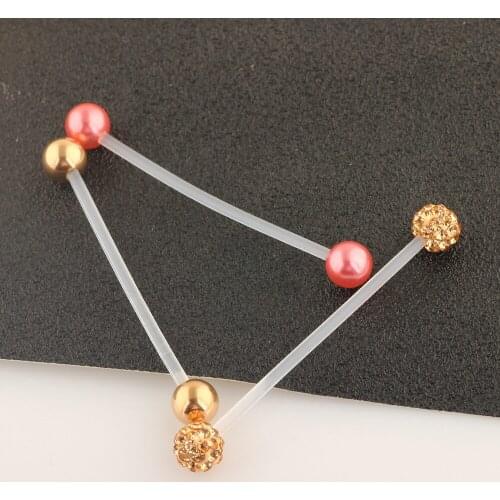 Sexy Barbell Long Soft Rod industrial Ear Stud Zircon Cartilage Earrings Piercing Helix Women Body Jewelry