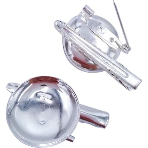 Silver Plated 120pcs 25mm Round Bezel Blank Hair Clips Base Tray Hairgrips with Pins accessories Jewelry Findings HCF27