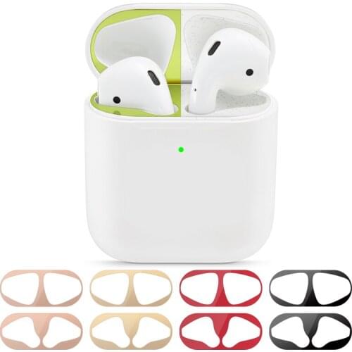 Dust-proof Film Sticker For Airpods 2 Gold Dirt-resistant Scratchproof Dust Guard Protective Clear Case For Airpods 1 2