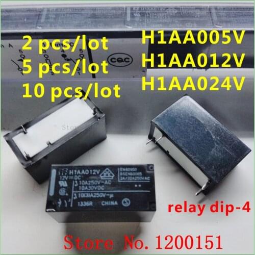 H1AA005V H1AA012V H1AA024V -H1AA024V 4PIN 10A 5VDC 12VDC 24VDC Relay