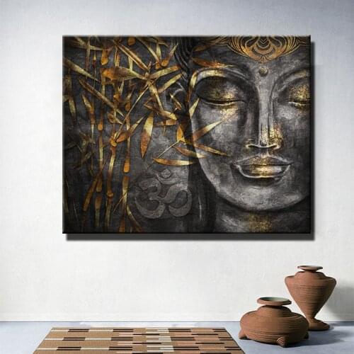 Religious Ethnic Art Bust Bodhisattva Poster Mural Art Canvas Painting Mural Decoration Buddha Living Room Mural Frameless