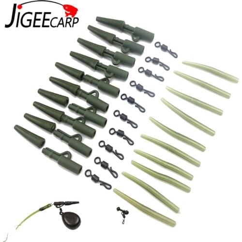 Jigeecarp Carp Fishing Accessories Quick Swivel Snap Anti-Tangle Sleeves Connect Lead Clips For Carp Rig Coarse Fishing Tackles
