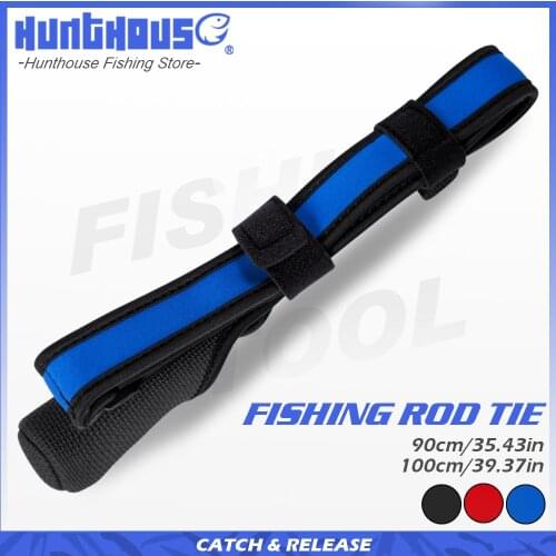 Hunthouse fishing Tackles rod Lashing strap Neoprene 90cm-140cm Accessories Protection Ties Rope Adjustable Strap Tie