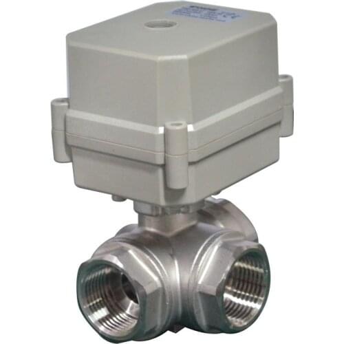 Electirc 3 way Electirc stainless steel 304 ball valve AC110-230V/DC9-24V BSP/NPT DN15 DN20 DN25