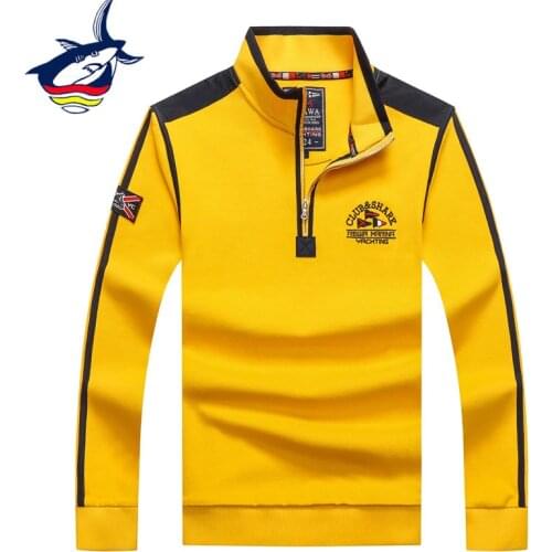 Tace & Shark Brand Mens Sweater High Quality Embroidery Patchwork Half Zipper Christmas Turtleneck Sweaters Men Pullover 3XL