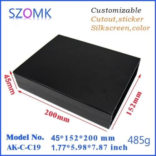 1 pc, 45*152*200mm szomk electronics aluminum junction box aluminum extrusion enclosure split type aluminum outlet box