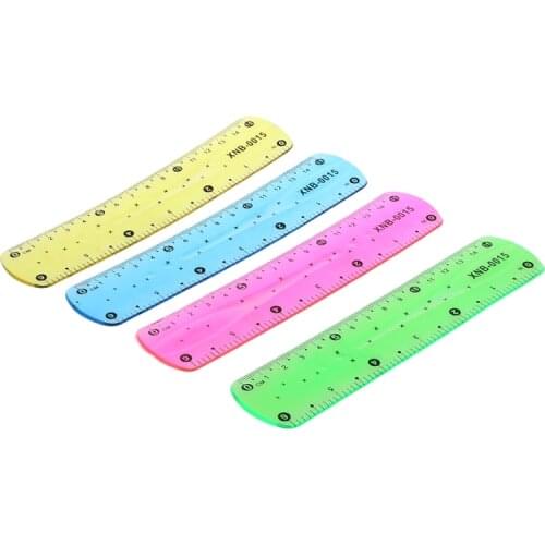1PC Soft 15cm Ruler Multicolour Flexible Creative Stationery Rule School Supply