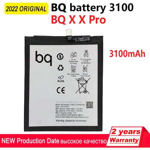 100% Original 3100mAh Phone Battery For BQ Aquaris X X Pro Phone High quality Batteries With Tracking Number