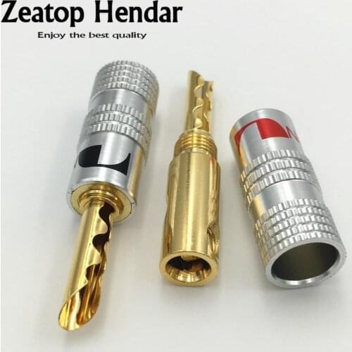 100Pcs 24K Gold Plated Audio Nakamichi BFA Silent Wire Tube Banana Speaker Plug Connector Screw Cable