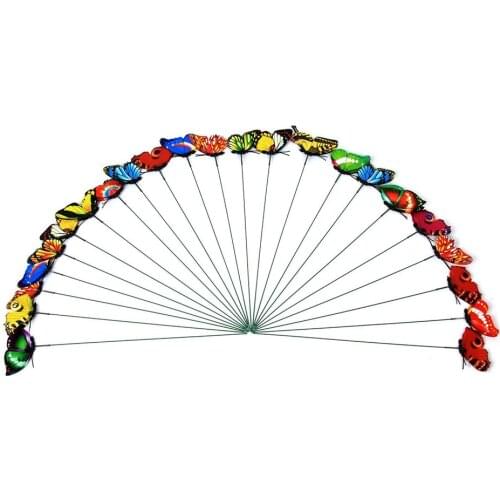 25 PCS Garden Pool Butterfly Decoration Outdoor Garden Planting Flower Pot Dual-layers Butterflies Decoration