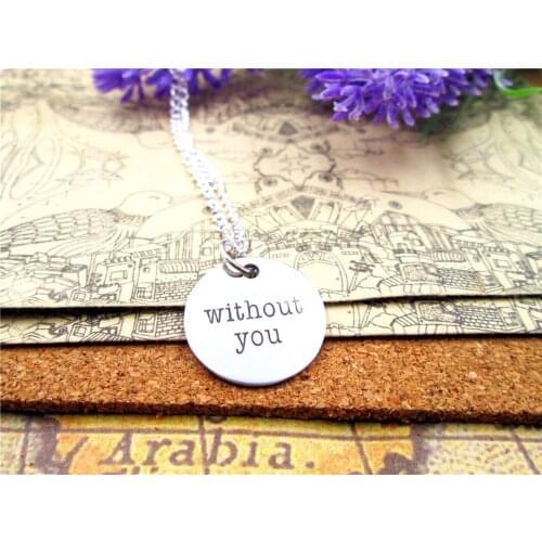 3pcs/lot Fashion stainless steel necklace "without you" Charms Pendant necklace Jewelry Gift more style for choosing