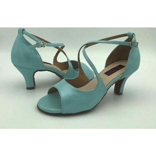 6.5cm low heel Latin Dance Shoes For women Salsa shoes pratice shoes comfortable latin shoes 6292BLGenuine leather